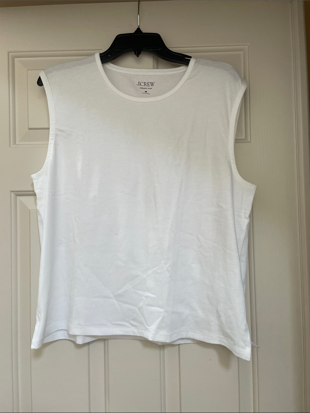 J. Crew White Sleeveless Cotton Tank M NWT